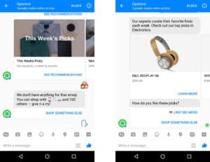 conversación en facebook messenger en ingles